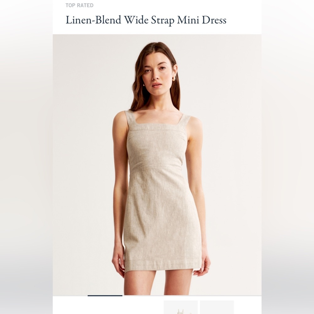 Abercrombie & Fitch Linen-Blend Wide Strap Mini Dress